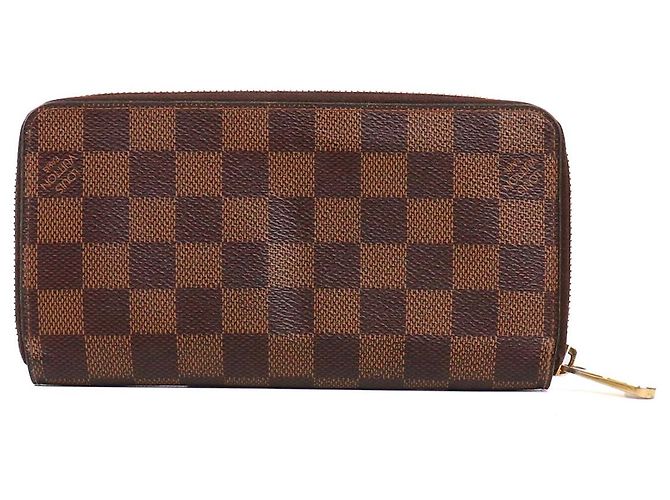 LOUIS VUITTON - Cartera Zippy Louis Vuitton en lona damier ébano Castaño - vista 3