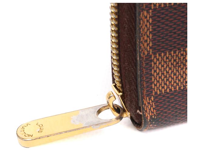 LOUIS VUITTON - Cartera Zippy Louis Vuitton en lona damier ébano Castaño - vista 6