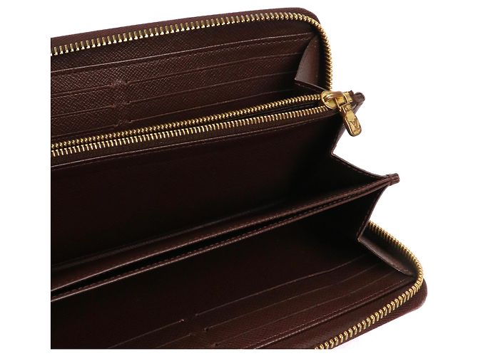 LOUIS VUITTON - Cartera Zippy Louis Vuitton en lona damier ébano Castaño - vista 7