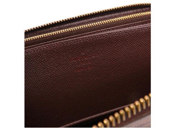 LOUIS VUITTON - Cartera Zippy Louis Vuitton en lona damier ébano Castaño - vista 8