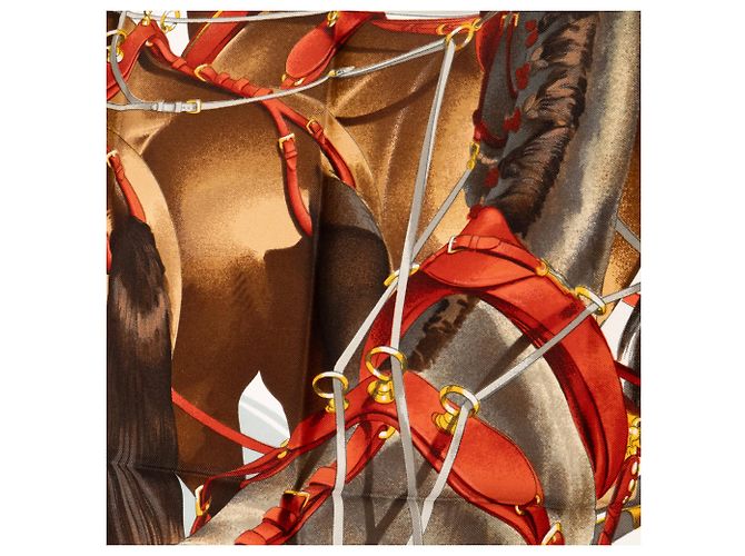 HERMÈS - Foulard 90 Attelage en Arbalète Hermès in seta multicolore Rosso - vista 3