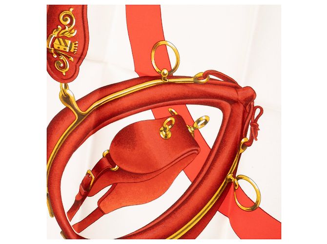 HERMÈS - Foulard 90 Attelage en Arbalète Hermès in seta multicolore Rosso - vista 5