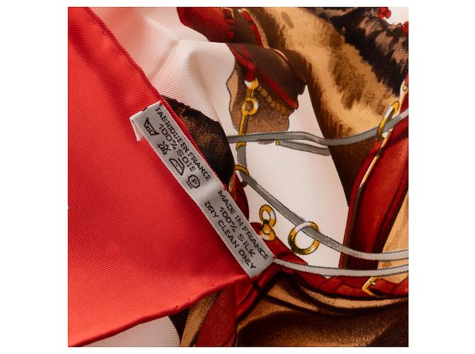 HERMÈS - Foulard 90 Attelage en Arbalète Hermès in seta multicolore Rosso - vista 7