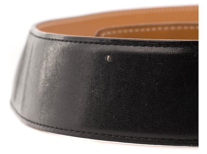 HERMÈS - H-Gürtel aus schwarzem Leder (T80) Braun - Ansicht 5