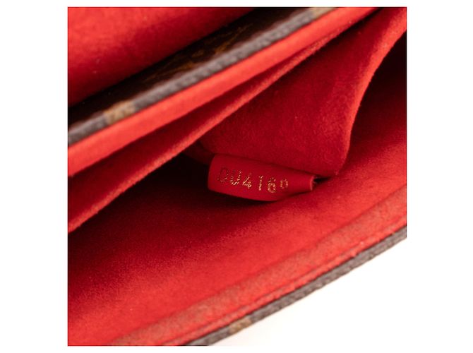 LOUIS VUITTON - Borsa a tracolla Locky BB Louis Vuitton in tela rivestita monogrammata e pelle rossa Marrone - vista 10