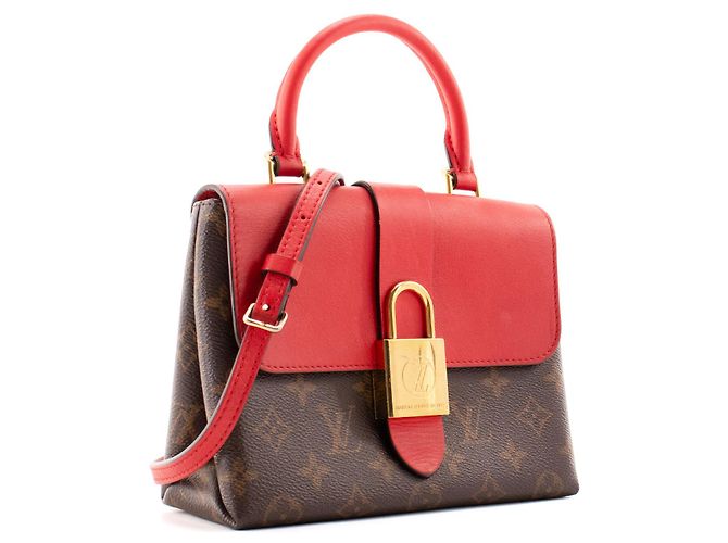 LOUIS VUITTON - Borsa a tracolla Locky BB Louis Vuitton in tela rivestita monogrammata e pelle rossa Marrone - vista 2