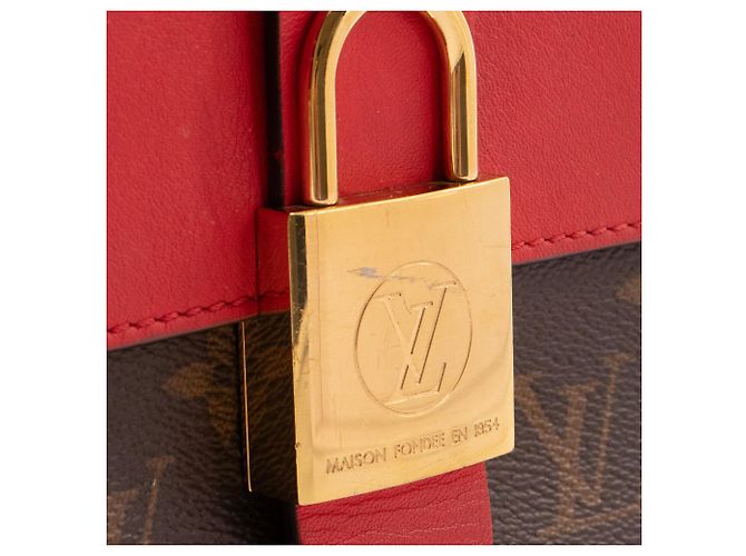 LOUIS VUITTON - Borsa a tracolla Locky BB Louis Vuitton in tela rivestita monogrammata e pelle rossa Marrone - vista 5