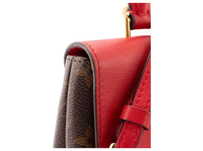 LOUIS VUITTON - Borsa a tracolla Locky BB Louis Vuitton in tela rivestita monogrammata e pelle rossa Marrone - vista 7