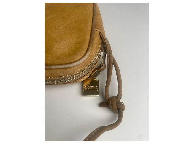 Vintage Loewe Madrid Anagram Leder Schultertasche Gelb - vista 10