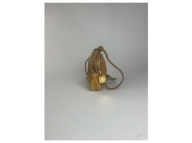 Vintage Loewe Madrid Anagram Leder Schultertasche Gelb - vista 12