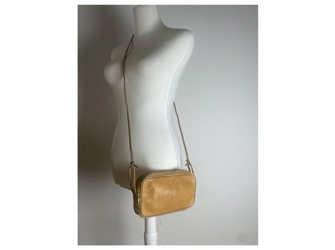 Vintage Loewe Madrid Anagram Leder Schultertasche Gelb - vista 3