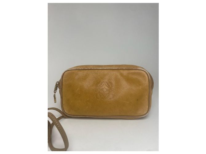 Vintage Loewe Madrid Anagram Leder Schultertasche Gelb - vista 6