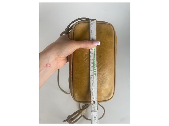 Vintage Loewe Madrid Anagram Leder Schultertasche Gelb - vista 8