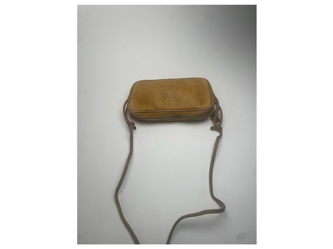 Vintage Loewe Madrid Anagram Leder Schultertasche Gelb - vista 9