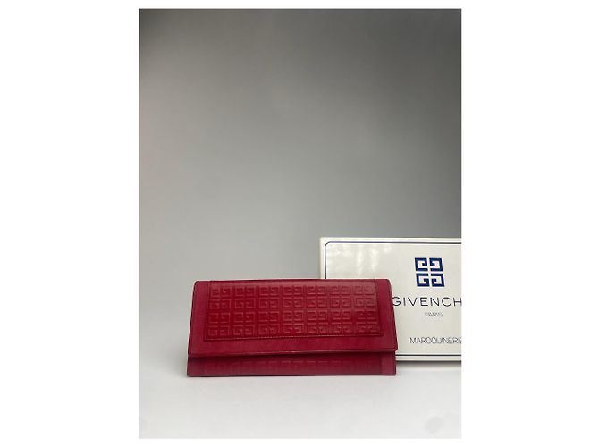 Vintage Givenchy Monogram Leather Long Etui Red - view 11