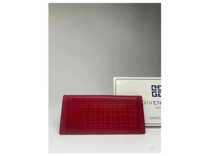 Vintage Givenchy Monogram Leather Long Etui Red - view 3