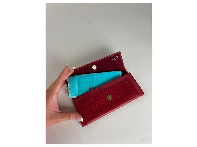 Vintage Givenchy Monogram Leather Long Etui Red - view 4