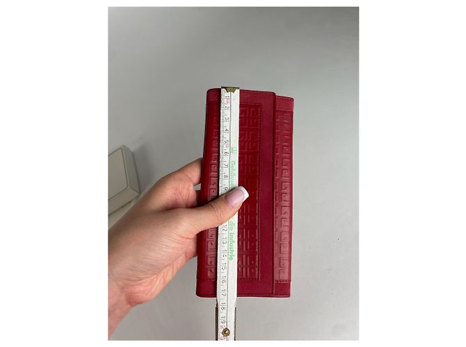 Vintage Givenchy Monogram Leather Long Etui Red - view 6