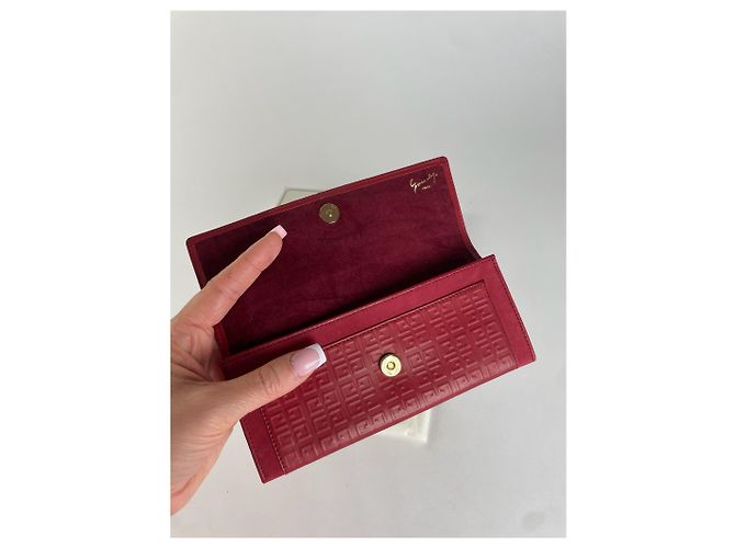 Vintage Givenchy Monogram Leather Long Etui Red - view 9