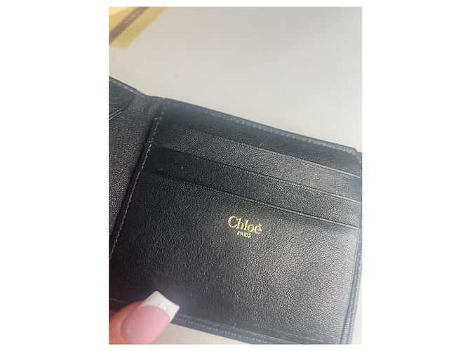 Chloé Vintage Chloe Flapable Leather Wallet Black - view 6