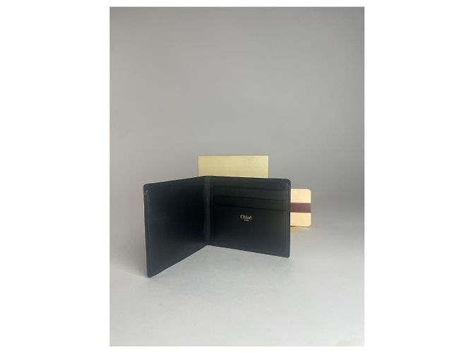 Chloé Vintage Chloe Flapable Leather Wallet Black - view 8