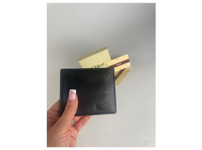 Chloé Vintage Chloe Flapable Leather Wallet Black - view 9