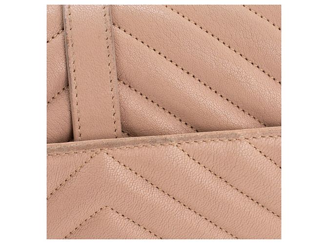 SAINT LAURENT - Borsa a tracolla Collège Saint Laurent in pelle grana beige - vista 10