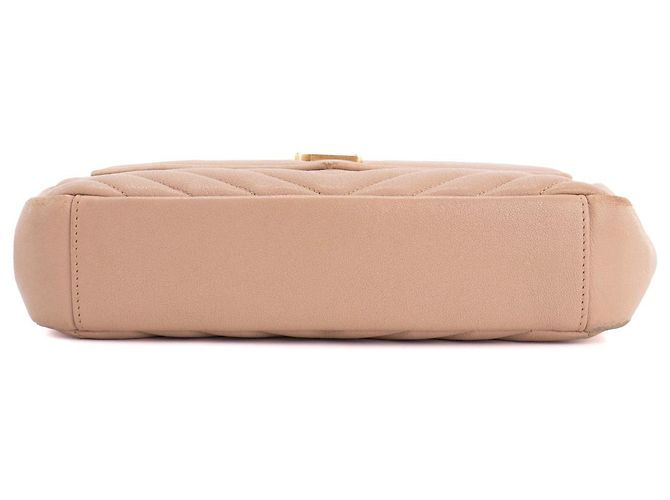 SAINT LAURENT - Borsa a tracolla Collège Saint Laurent in pelle grana beige - vista 4