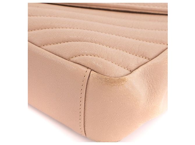 SAINT LAURENT - Borsa a tracolla Collège Saint Laurent in pelle grana beige - vista 9