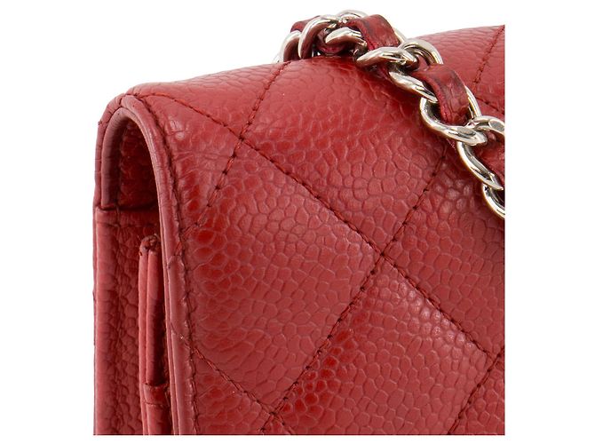 CHANEL - Borsa a tracolla Wallet on Chain Chanel in pelle caviar rossa Rosso - vista 5