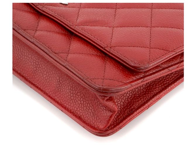 CHANEL - Borsa a tracolla Wallet on Chain Chanel in pelle caviar rossa Rosso - vista 7