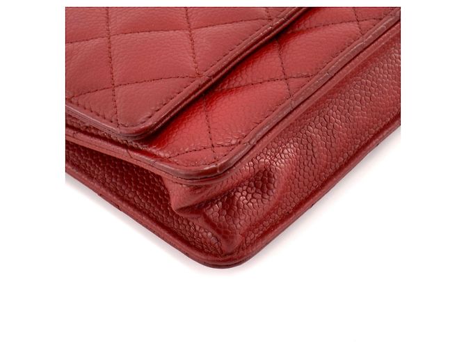 CHANEL - Borsa a tracolla Wallet on Chain Chanel in pelle caviar rossa Rosso - vista 8