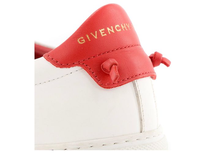 GIVENCHY - Sneakers Urban Street in pelle bianca e rossa (Taglia 37) Bianco - vista 4