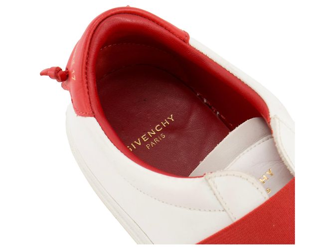 GIVENCHY - Sneakers Urban Street in pelle bianca e rossa (Taglia 37) Bianco - vista 5