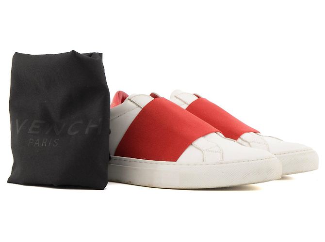 GIVENCHY - Sneakers Urban Street in pelle bianca e rossa (Taglia 37) Bianco - vista 6
