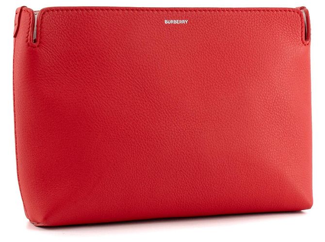 BURBERRY - Pochette Burberry in pelle granulata rossa Rosso - vista 2