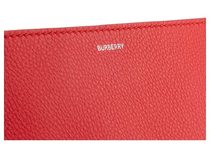 BURBERRY - Pochette Burberry in pelle granulata rossa Rosso - vista 5