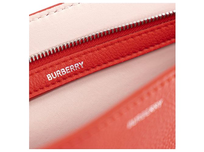 BURBERRY - Pochette Burberry in pelle granulata rossa Rosso - vista 6