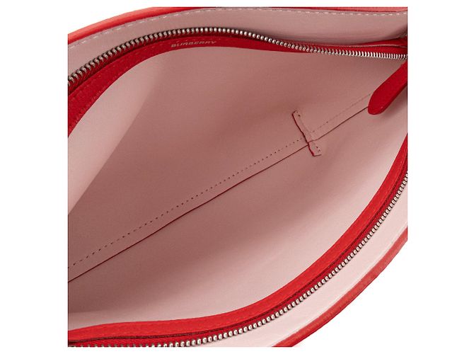 BURBERRY - Pochette Burberry in pelle granulata rossa Rosso - vista 7