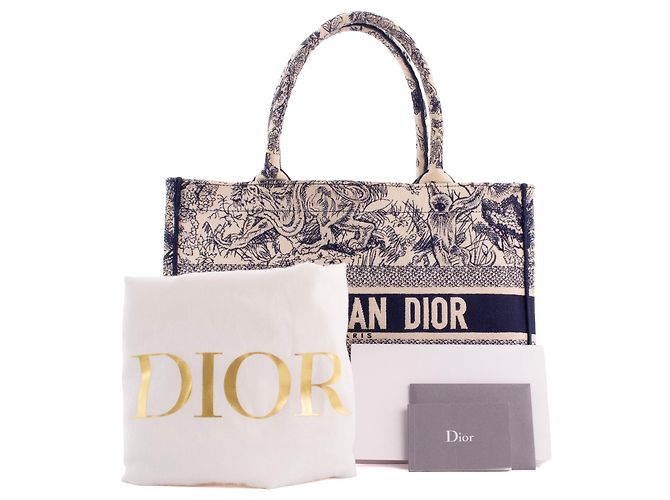 DIOR - Borsa tote Book Tote Dior in tela Toile de Jouy blu navy - vista 10