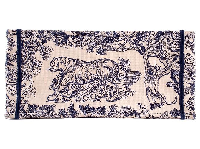 DIOR - Borsa tote Book Tote Dior in tela Toile de Jouy blu navy - vista 4