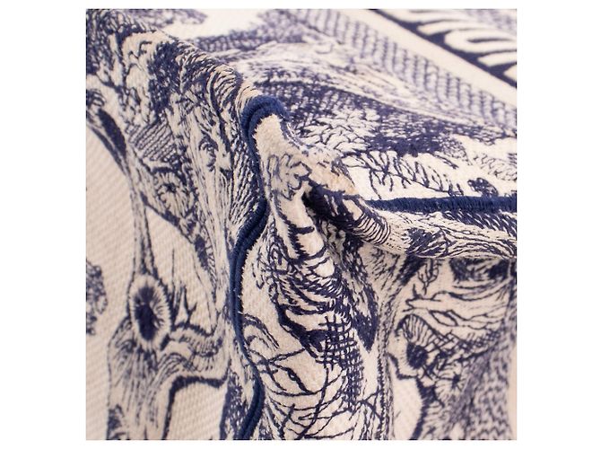 DIOR - Borsa tote Book Tote Dior in tela Toile de Jouy blu navy - vista 6