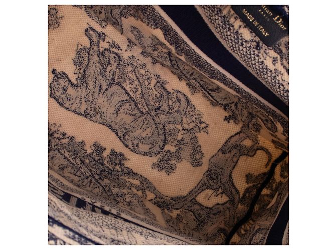 DIOR - Borsa tote Book Tote Dior in tela Toile de Jouy blu navy - vista 9