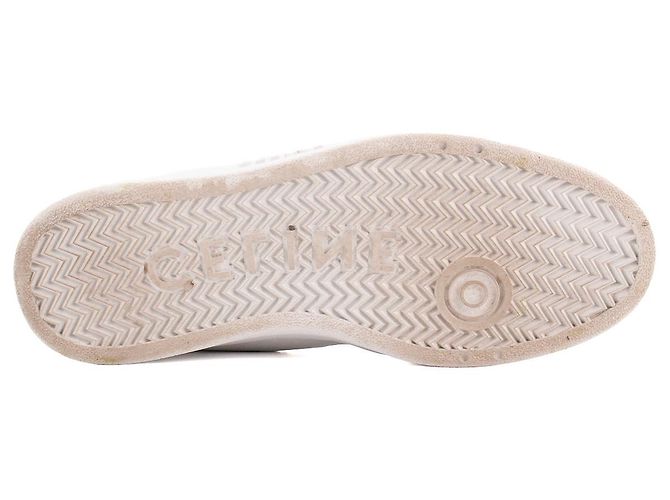 Céline CELINE - Sneakers CT-02 mid-top Celine in pelle bianca (T39) Bianco - vista 3
