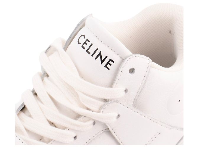 Céline CELINE - Sneakers CT-02 mid-top Celine in pelle bianca (T39) Bianco - vista 4