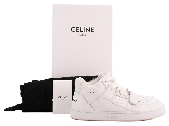 Céline CELINE - Sneakers CT-02 mid-top Celine in pelle bianca (T39) Bianco - vista 7