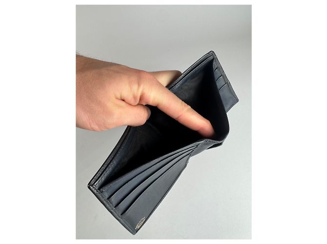 Vintage Gucci Monogram Flapable Ophidia Wallet Grey Navy - view 6