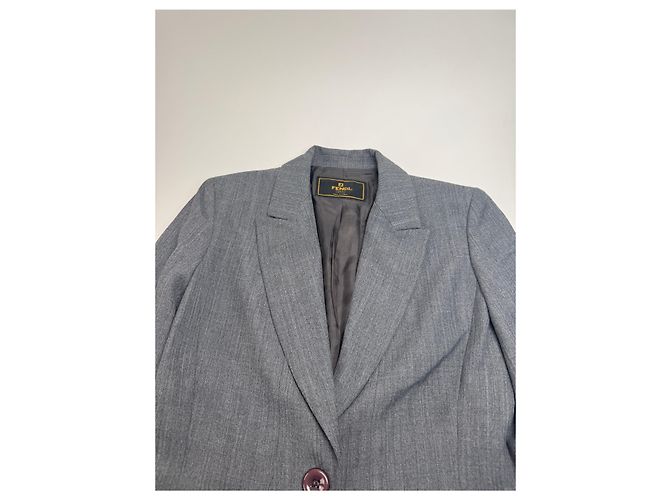 Vintage Fendi Roma Wollblazer 38/M Grau - Ansicht 10