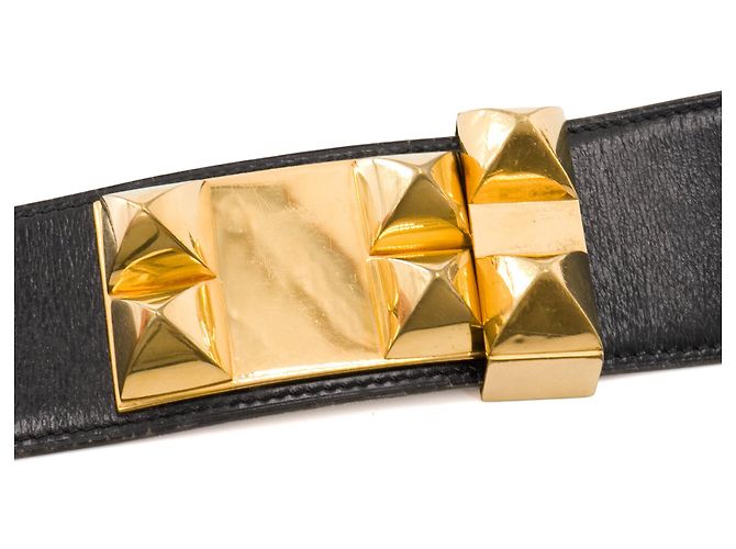 HERMÈS - Hundehalsband Gürtel aus schwarzem Leder (T80) Braun - Ansicht 4