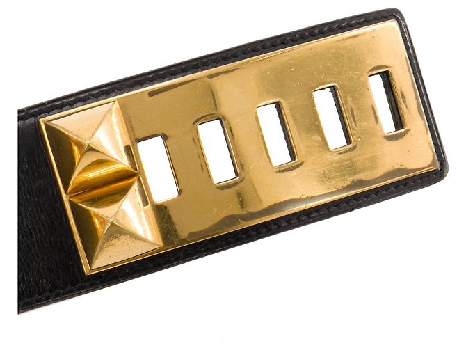 HERMÈS - Hundehalsband Gürtel aus schwarzem Leder (T80) Braun - Ansicht 5
